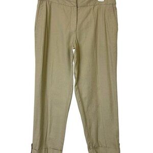 Eileen Fisher beige tan cotton capris casual pants size M